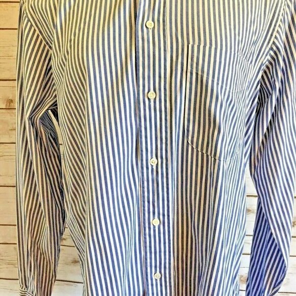 CLUB ROOM Men Long Sleeve Button Down Striped Cotton Casual Dress Shirt Sz 15/34 - Picture 3 of 12